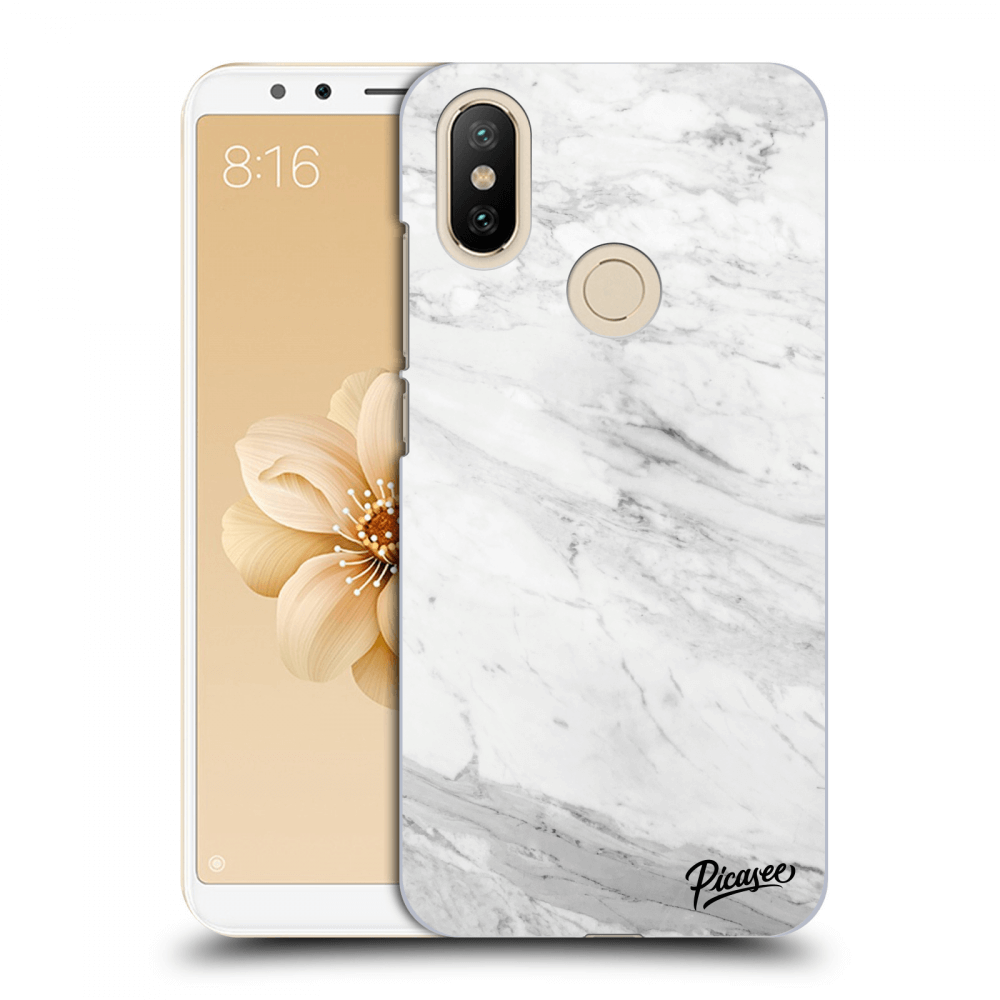 Picasee silikonový průhledný obal pro Xiaomi Mi A2 - White marble