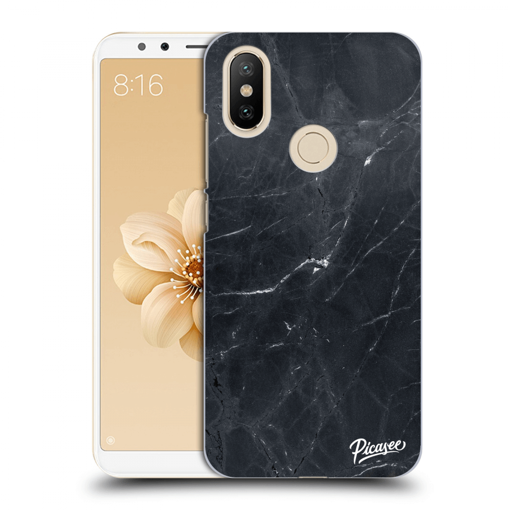 Picasee silikonový průhledný obal pro Xiaomi Mi A2 - Black marble
