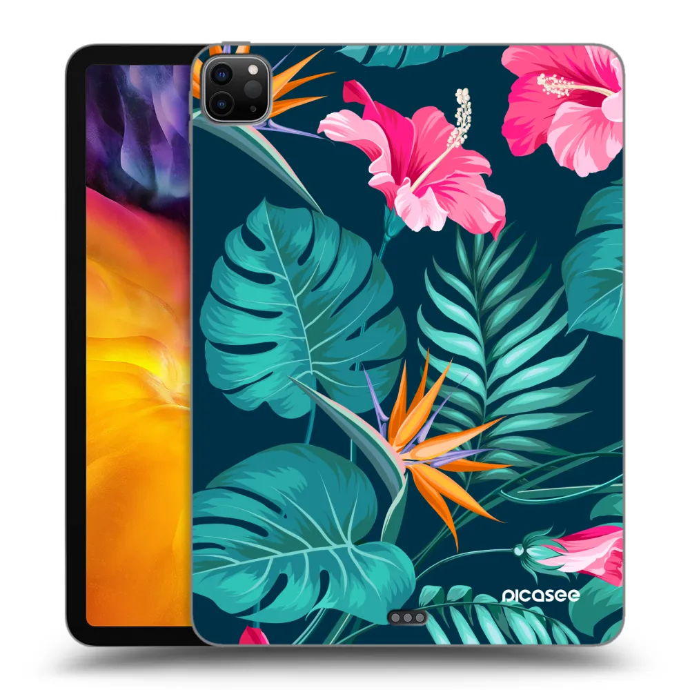 Picasee silikonový černý obal pro Apple iPad Pro 11" 2024 (7.gen.) - Pink Monstera