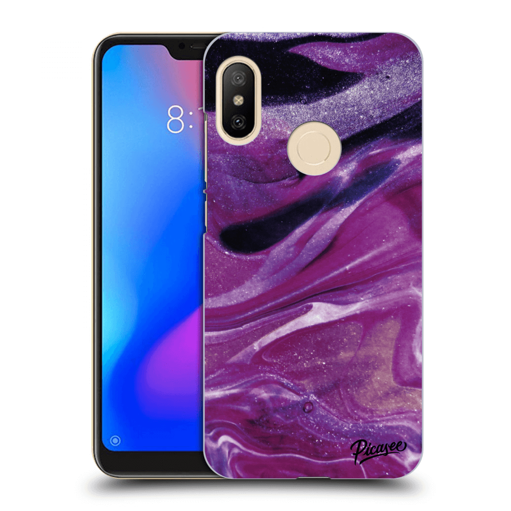 Picasee silikonový černý obal pro Xiaomi Mi A2 Lite - Purple glitter