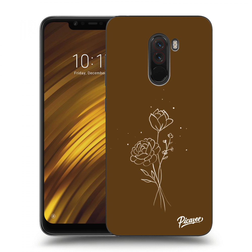 Picasee silikonový mléčný obal pro Xiaomi Pocophone F1 - Brown flowers