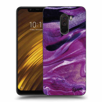 Picasee silikonový průhledný obal pro Xiaomi Pocophone F1 - Purple glitter