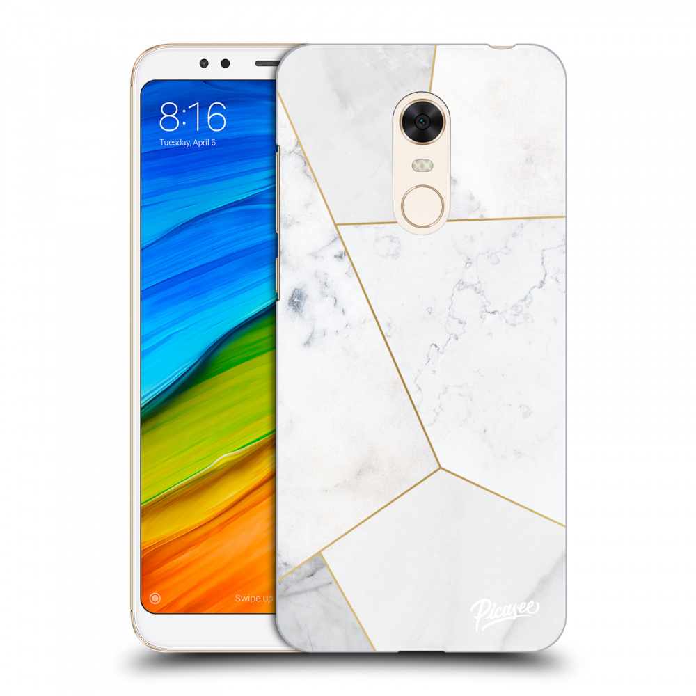 Picasee silikonový průhledný obal pro Xiaomi Redmi 5 Plus Global - White tile