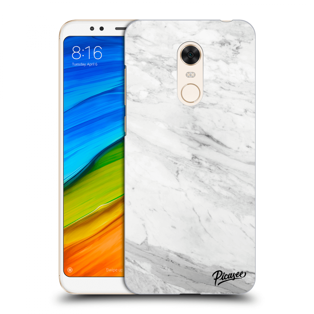 Picasee silikonový průhledný obal pro Xiaomi Redmi 5 Plus Global - White marble