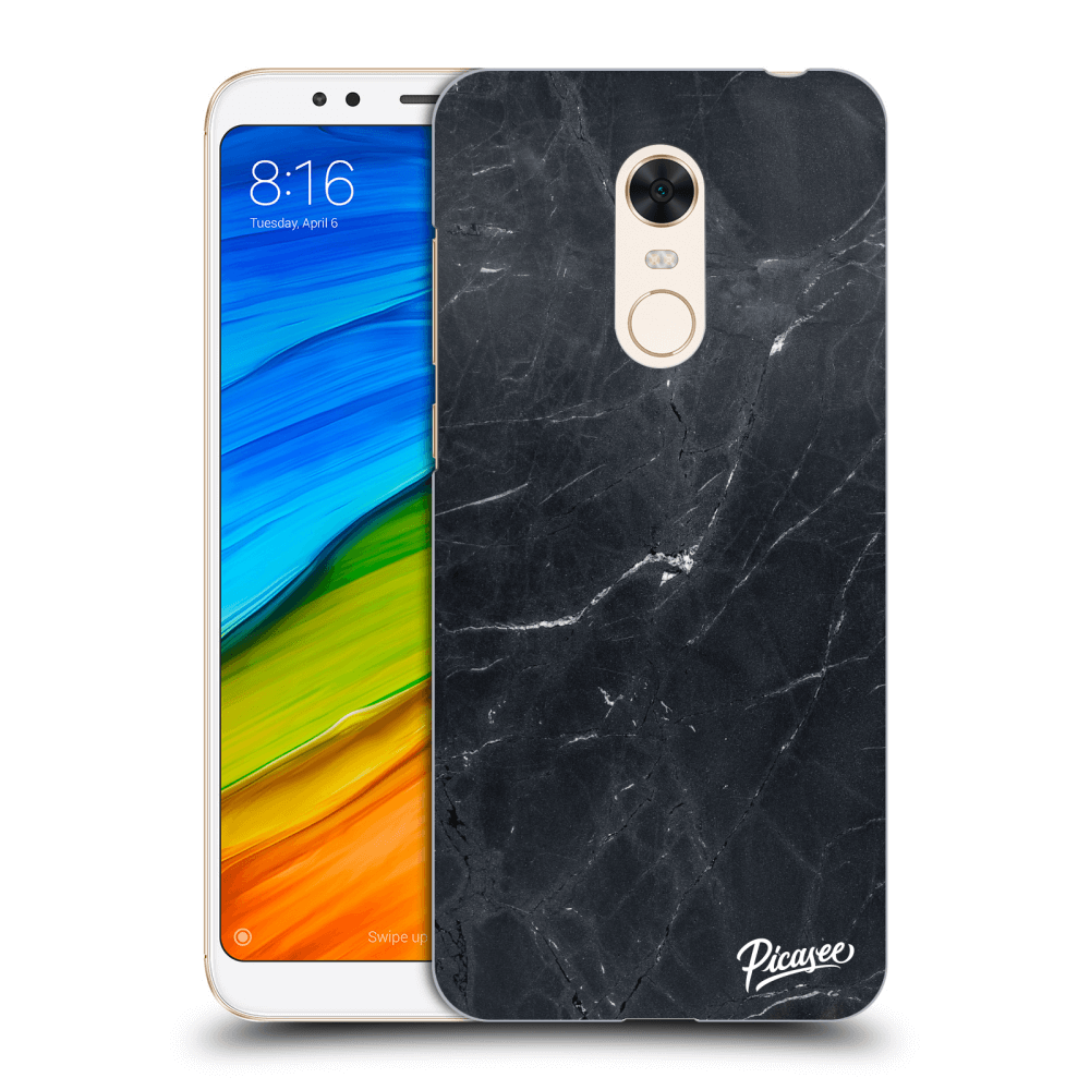 Picasee silikonový průhledný obal pro Xiaomi Redmi 5 Plus Global - Black marble