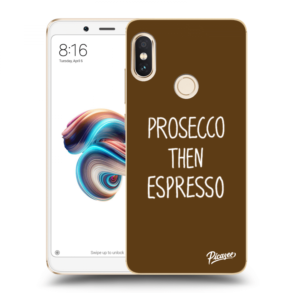 Picasee silikonový černý obal pro Xiaomi Redmi Note 5 Global - Prosecco then espresso