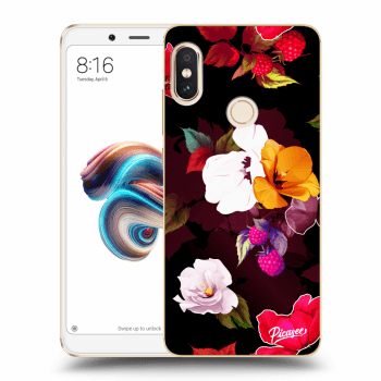 Picasee silikonový průhledný obal pro Xiaomi Redmi Note 5 Global - Flowers and Berries