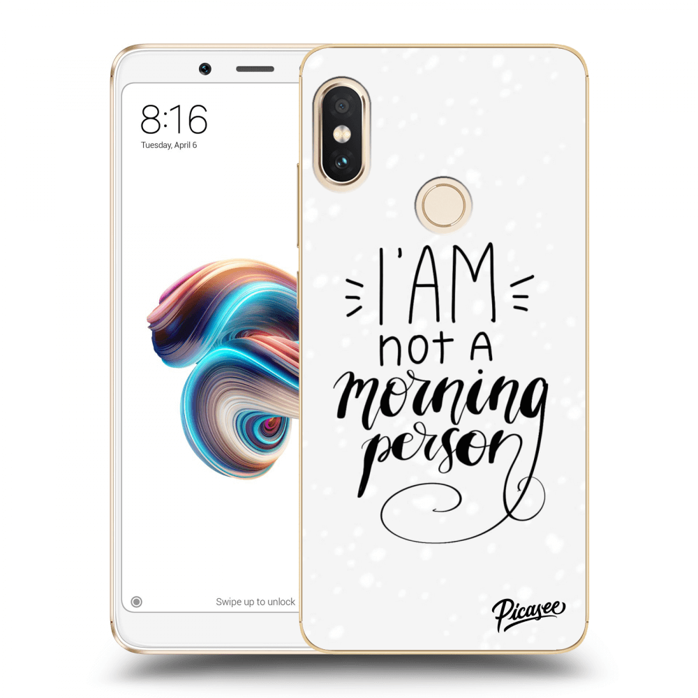 Picasee silikonový průhledný obal pro Xiaomi Redmi Note 5 Global - I am not a morning person