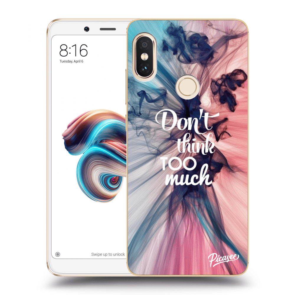 Picasee silikonový průhledný obal pro Xiaomi Redmi Note 5 Global - Don't think TOO much