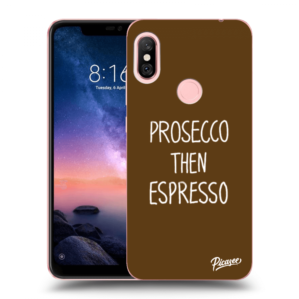 Picasee silikonový černý obal pro Xiaomi Redmi Note 6 Pro - Prosecco then espresso