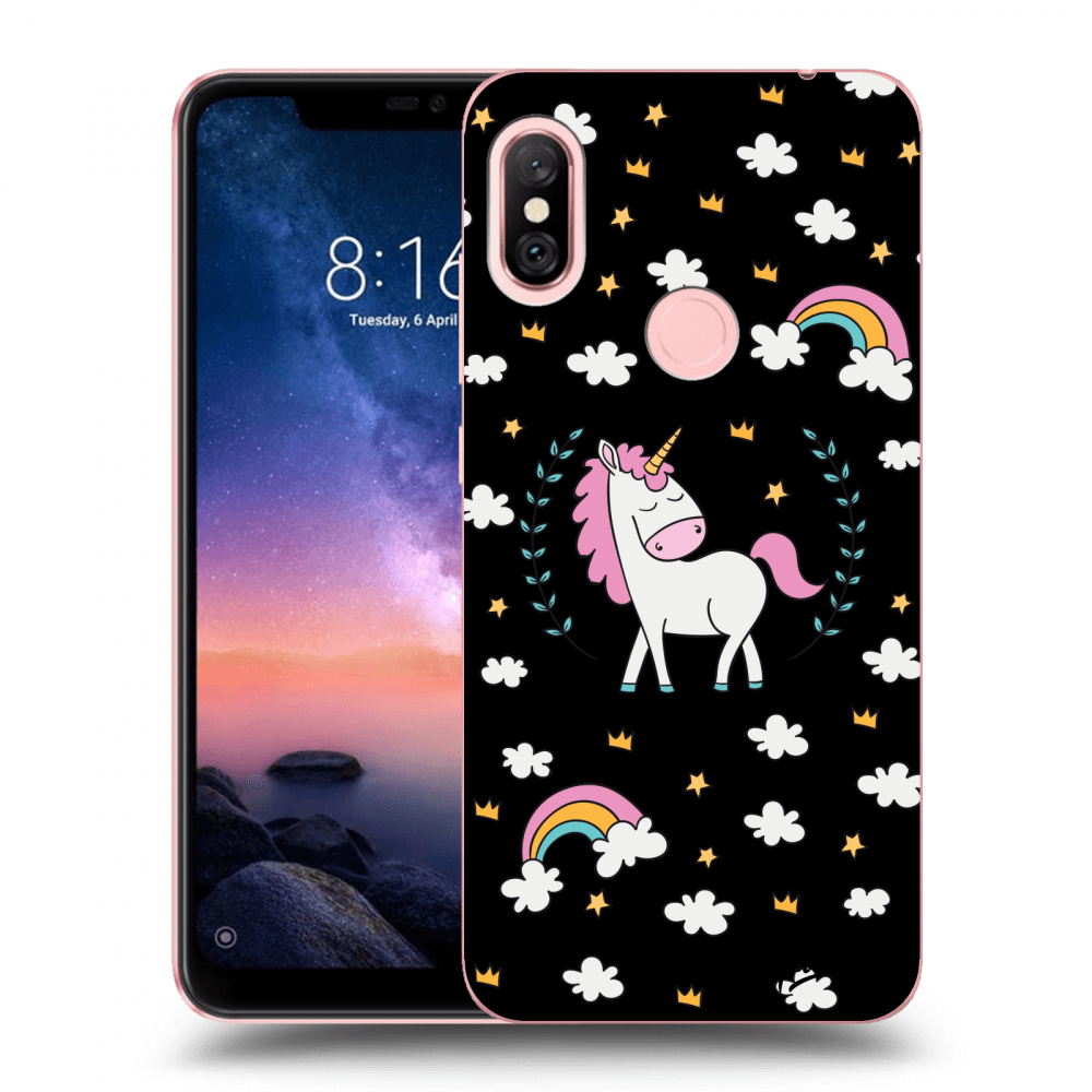 Picasee silikonový černý obal pro Xiaomi Redmi Note 6 Pro - Unicorn star heaven