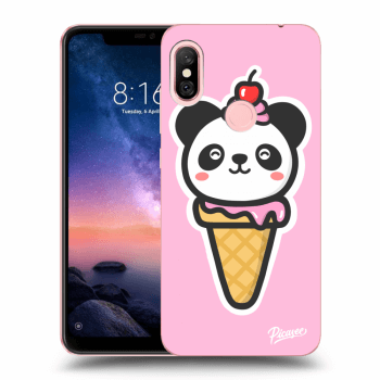 Picasee silikonový černý obal pro Xiaomi Redmi Note 6 Pro - Ice Cream Panda