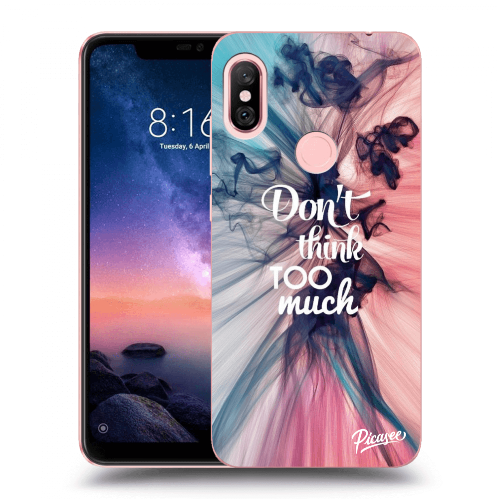 Picasee silikonový černý obal pro Xiaomi Redmi Note 6 Pro - Don't think TOO much