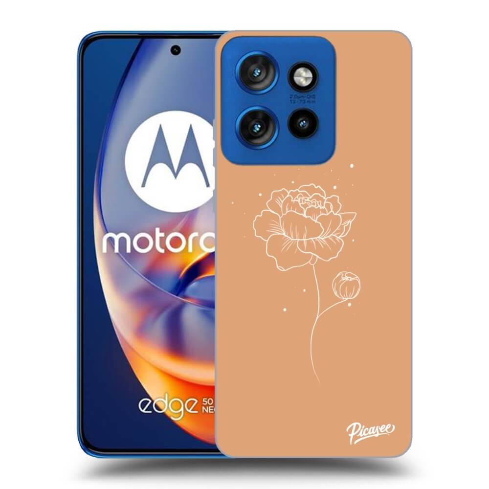 Picasee silikonový černý obal pro Motorola Edge 50 Neo - Peonies