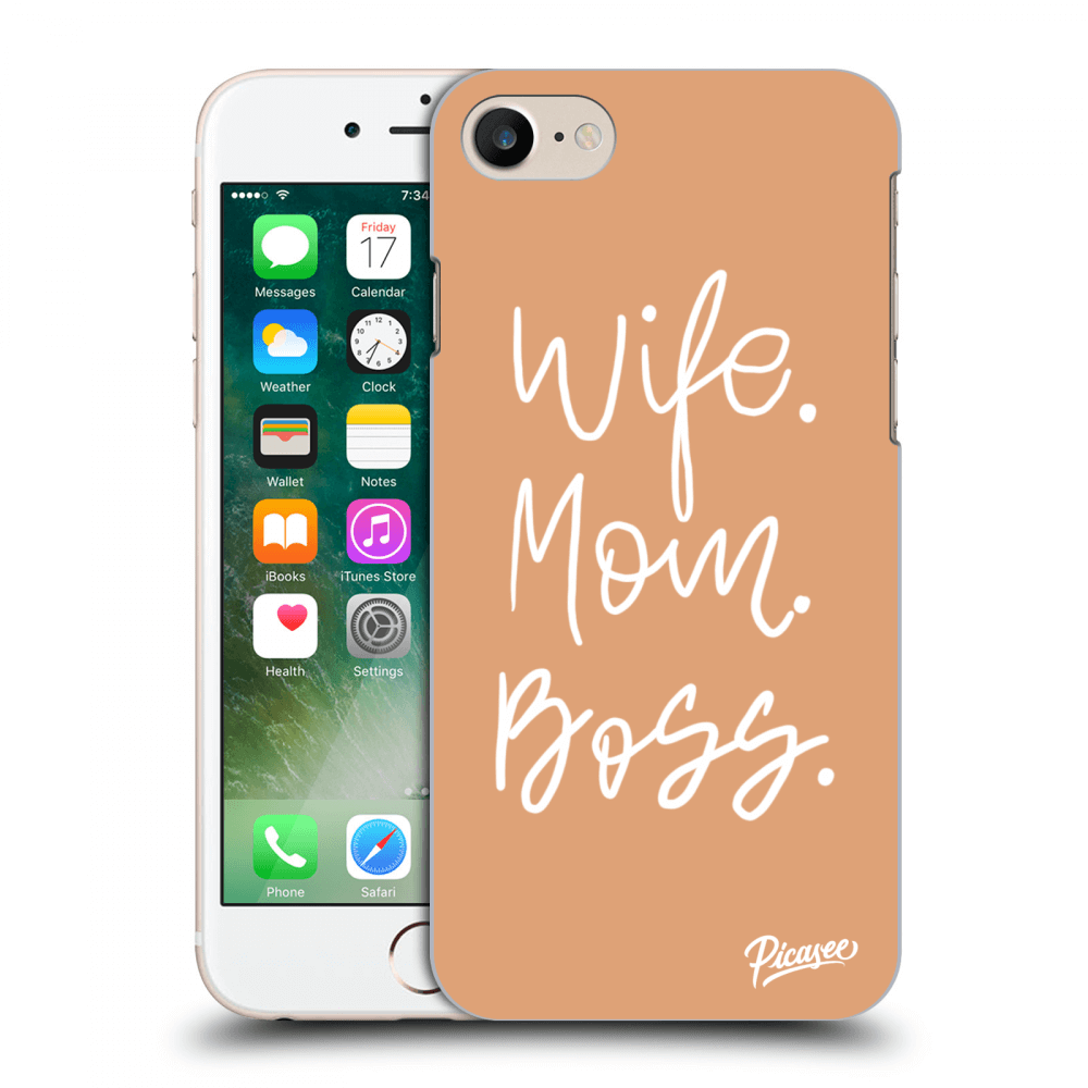 Picasee silikonový průhledný obal pro Apple iPhone 7 - Boss Mama