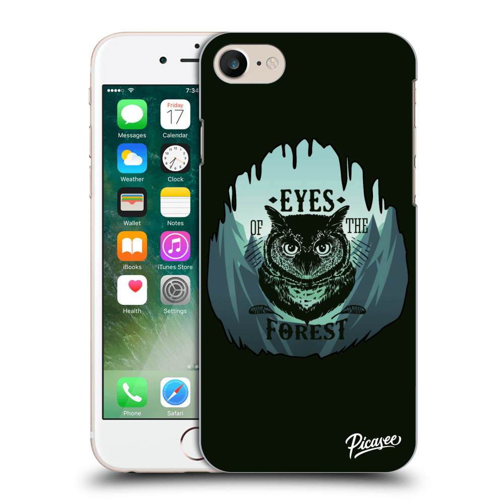 Picasee silikonový průhledný obal pro Apple iPhone 7 - Forest owl