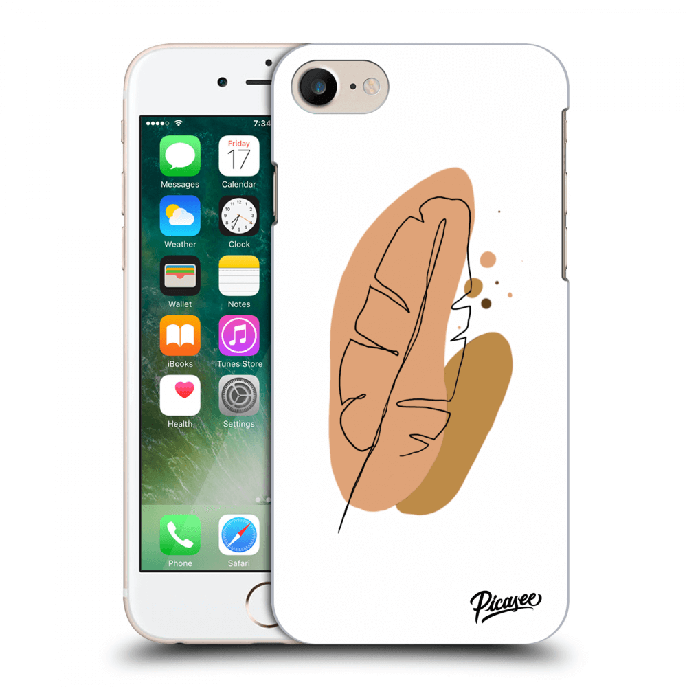 Picasee silikonový průhledný obal pro Apple iPhone 7 - Feather brown