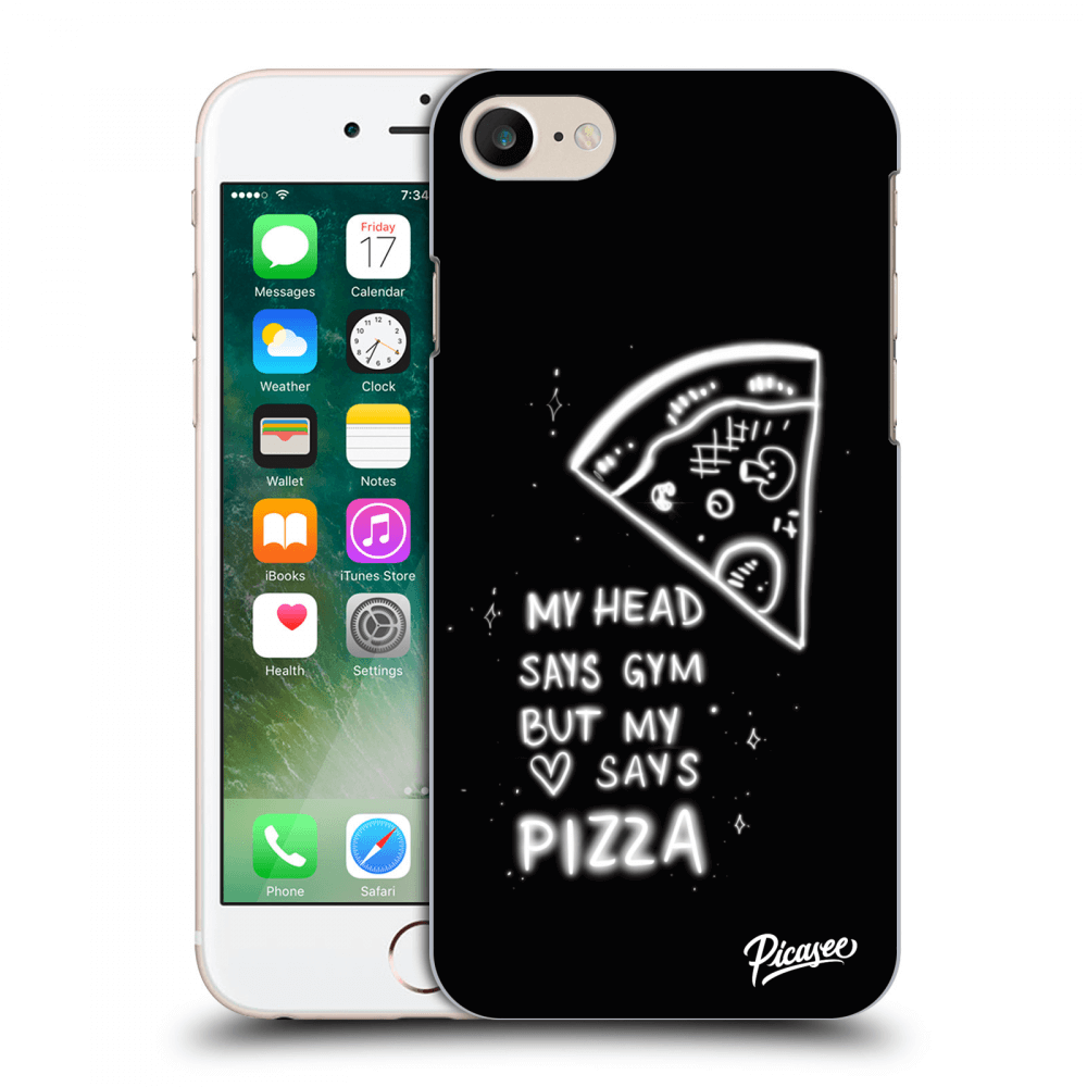 Picasee silikonový černý obal pro Apple iPhone 7 - Pizza