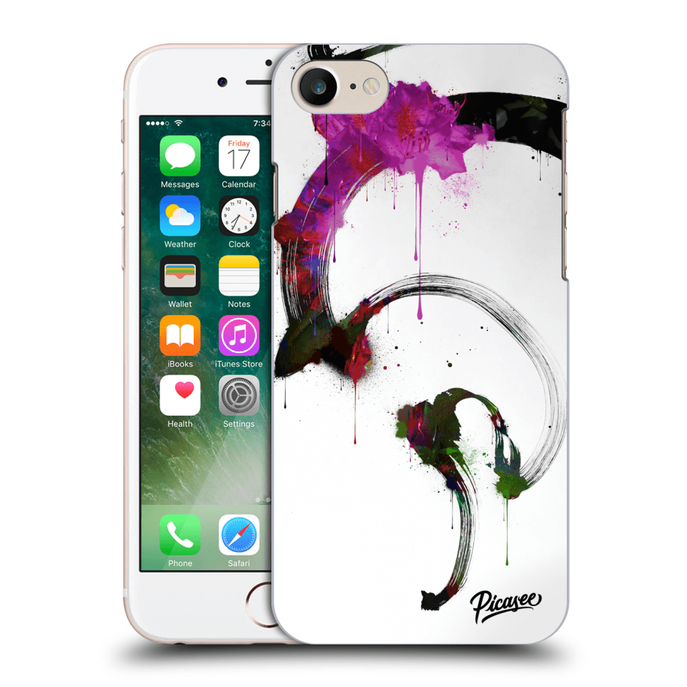 Picasee silikonový černý obal pro Apple iPhone 7 - Peony White