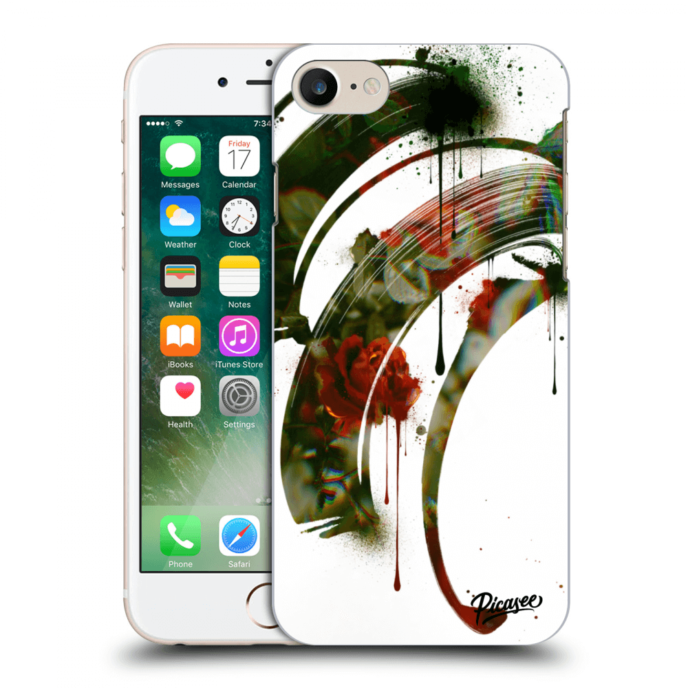 Picasee silikonový černý obal pro Apple iPhone 7 - Roses white