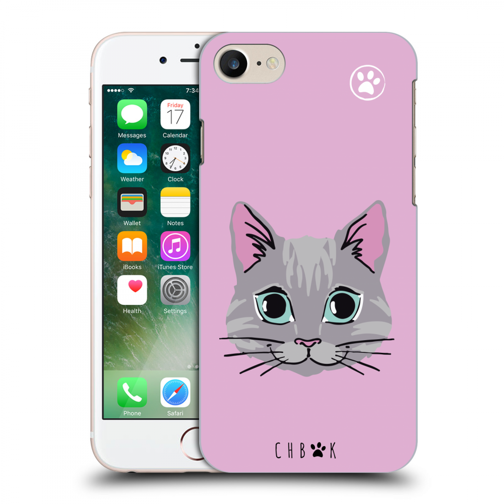 Picasee silikonový průhledný obal pro Apple iPhone 7 - Chybí mi kočky - Růžová