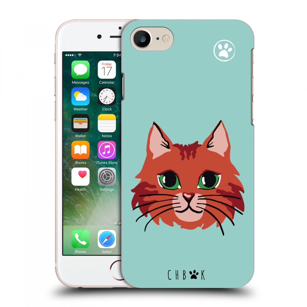 Picasee silikonový průhledný obal pro Apple iPhone 7 - Chybí mi kočky - Zelená