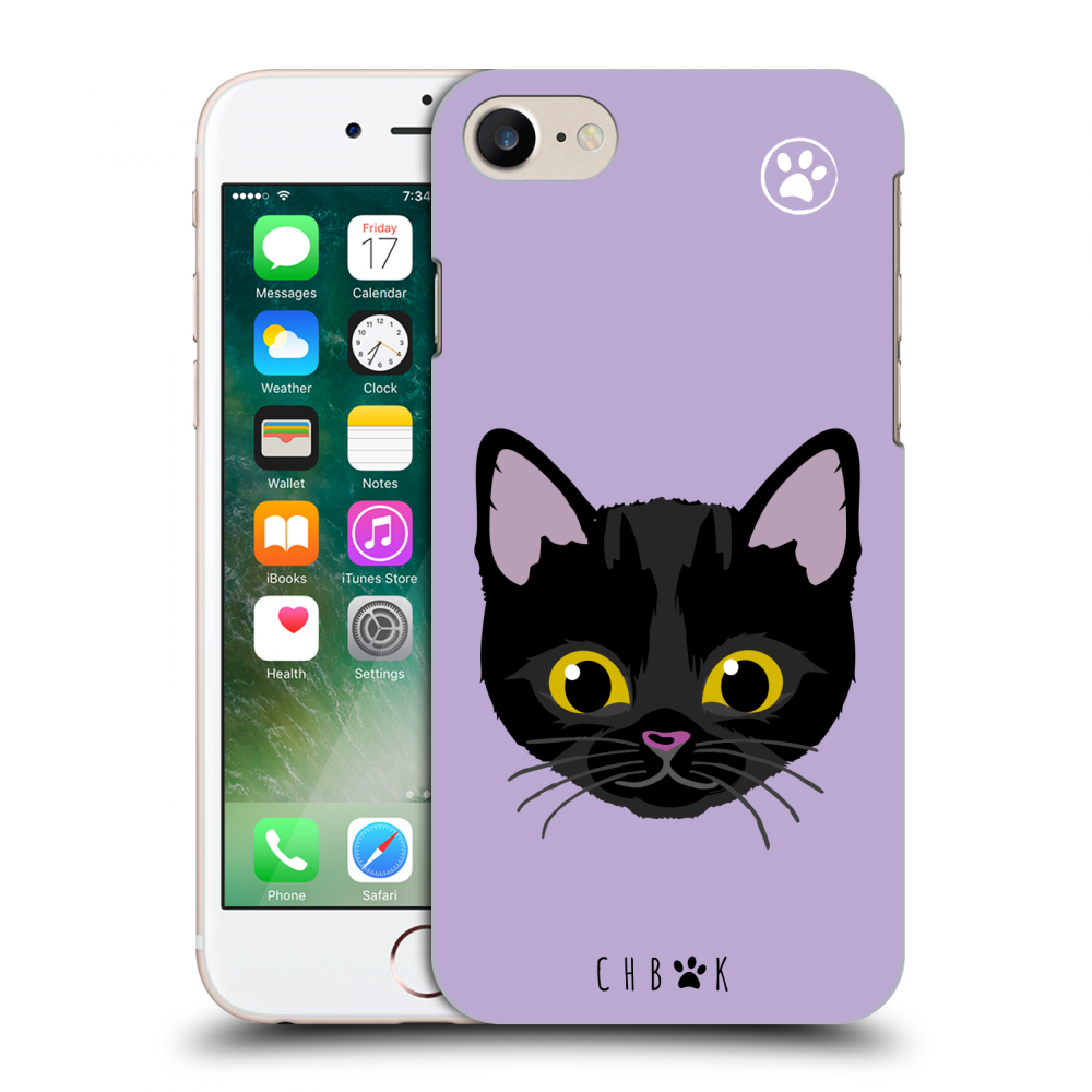 Picasee silikonový průhledný obal pro Apple iPhone 7 - Chybí mi kočky - Fialová
