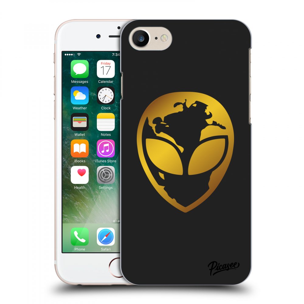Silikonový černý Obal Pro Apple IPhone 7 - EARTH - Gold Alien 3.0