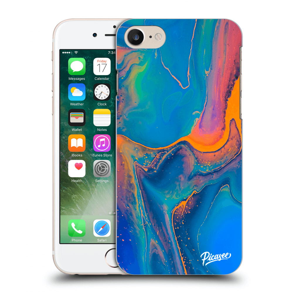 Picasee silikonový průhledný obal pro Apple iPhone 7 - Rainbow