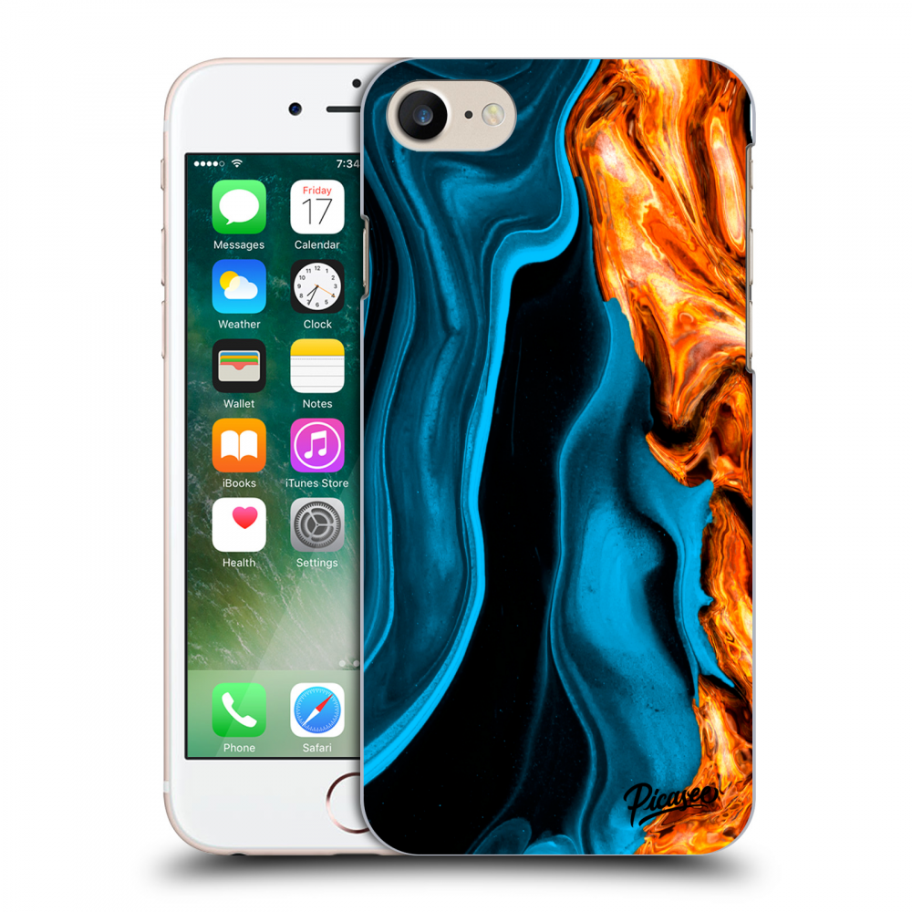 Picasee silikonový průhledný obal pro Apple iPhone 7 - Gold blue