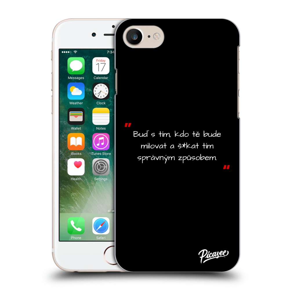 Picasee silikonový černý obal pro Apple iPhone 7 - Správná láska Bílá