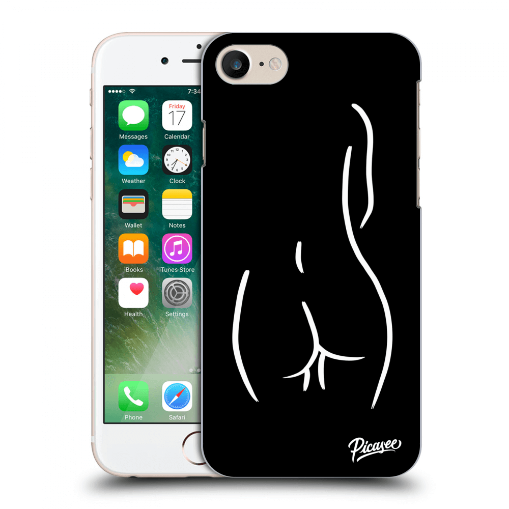 Picasee silikonový černý obal pro Apple iPhone 7 - Svlečená Bílá