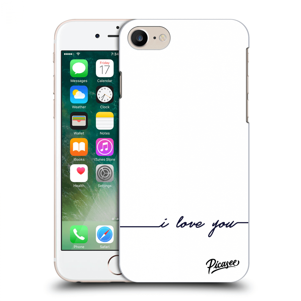 Picasee silikonový průhledný obal pro Apple iPhone 7 - I love you
