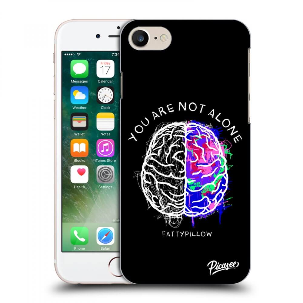 Picasee silikonový průhledný obal pro Apple iPhone 7 - Brain - White