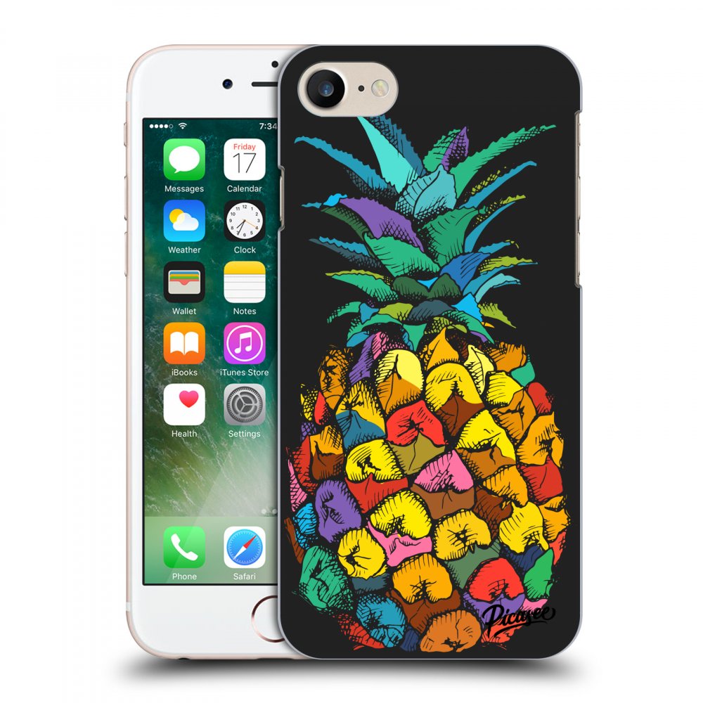 Picasee silikonový černý obal pro Apple iPhone 7 - Pineapple