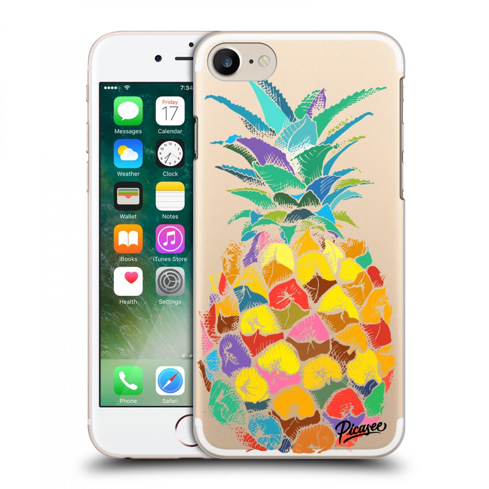 Picasee silikonový průhledný obal pro Apple iPhone 7 - Pineapple