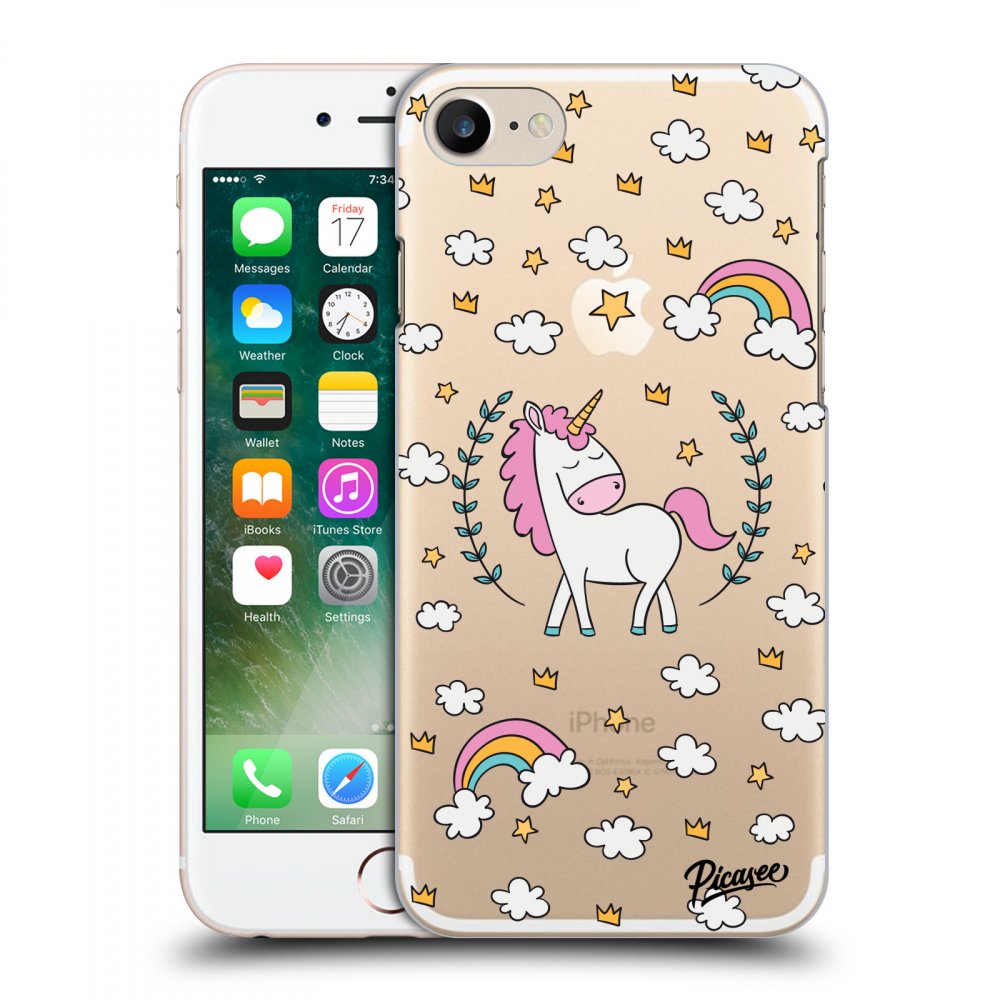 Picasee plastový průhledný obal pro Apple iPhone 7 - Unicorn star heaven