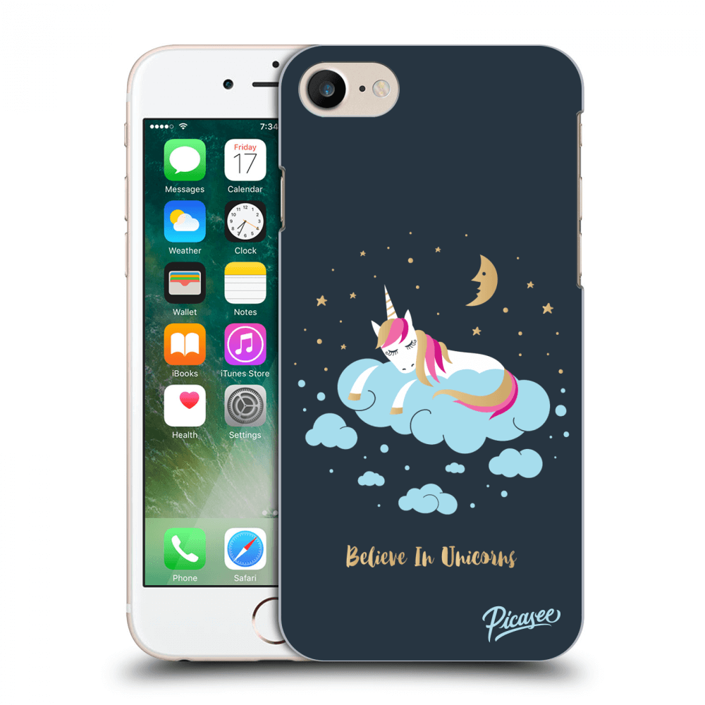 Picasee silikonový průhledný obal pro Apple iPhone 7 - Believe In Unicorns