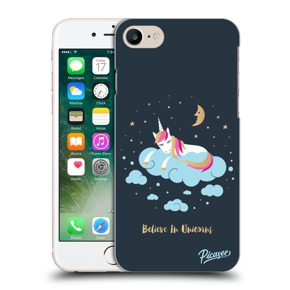 Picasee silikonový černý obal pro Apple iPhone 7 - Believe In Unicorns