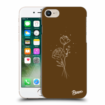 Picasee silikonový průhledný obal pro Apple iPhone 7 - Brown flowers