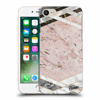 Picasee silikonový průhledný obal pro Apple iPhone 7 - Pink geometry