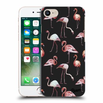 Picasee silikonový černý obal pro Apple iPhone 7 - Flamingos