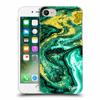 Picasee silikonový průhledný obal pro Apple iPhone 7 - Green Gold