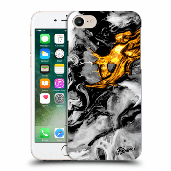 Picasee silikonový průhledný obal pro Apple iPhone 7 - Black Gold 2