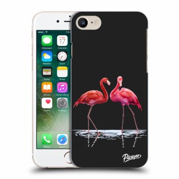 Picasee silikonový černý obal pro Apple iPhone 7 - Flamingos couple