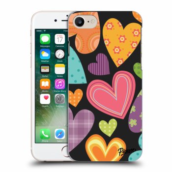 Picasee silikonový černý obal pro Apple iPhone 7 - Colored heart