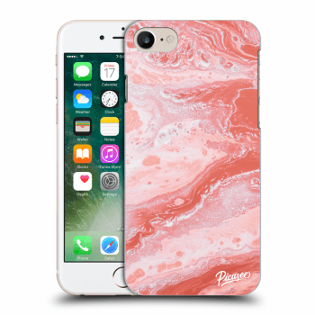 Picasee silikonový průhledný obal pro Apple iPhone 7 - Red liquid