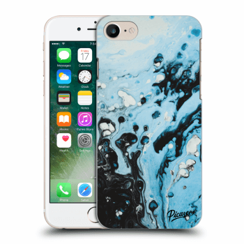Picasee silikonový průhledný obal pro Apple iPhone 7 - Organic blue