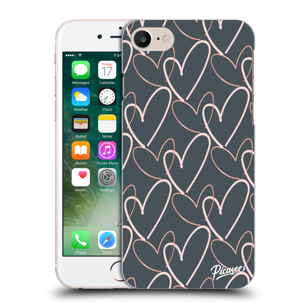 Picasee silikonový průhledný obal pro Apple iPhone 7 - Lots of love