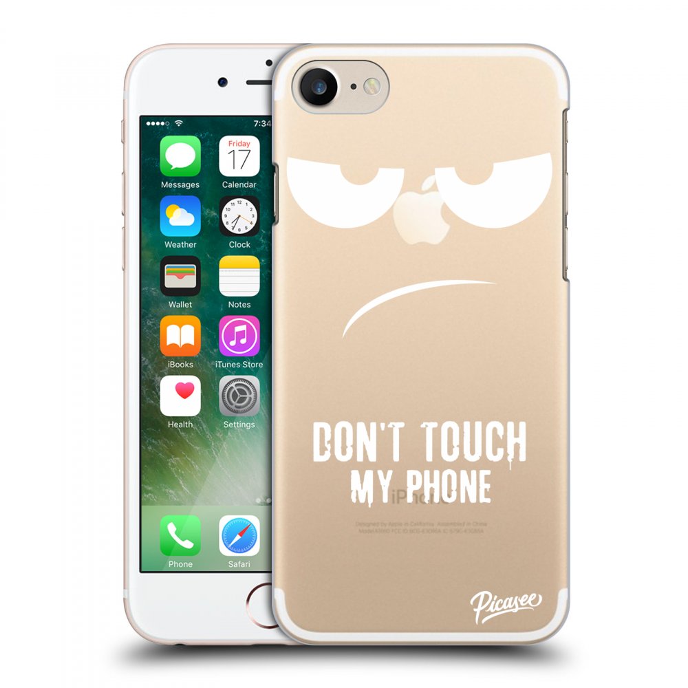 Picasee silikonový průhledný obal pro Apple iPhone 7 - Don't Touch My Phone